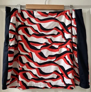 Pantalón Corto de Golf Tail Angela Pull-On XL Rojo/Negro/Blanco Deco Onda Bolsillos con Cremallera - Imagen 1 de 19