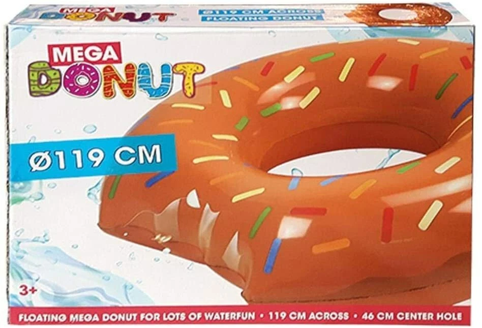 OTTO SIMON Mega Donut Schwimmring 119 cm braun für Kinder Strand Baden Urlaub Pool