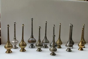 13 Pc Antique Hand Crafted Brass Rose Water Sprinkling Bottle Gulabdani NH2911 - Picture 1 of 11