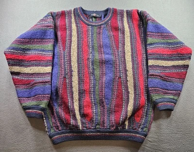 Vintage Cotton Traders Coogi Style Texture Sweater Pullover 90s Hip Hop Sz M/L - Image 1 of 4