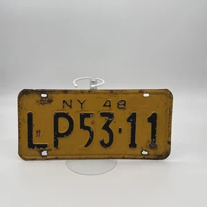 Vintage 1948 New York License Plate LP53-11 Yellow Black - Picture 1 of 8
