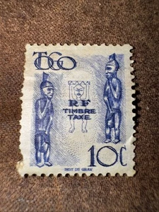 TOGO Briefmarke 1947 Götterbilder Statuen Idole Porto fällig Togolese Französisch Frankreich - Bild 1 von 8