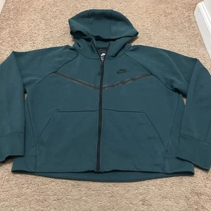 Nike Tech Fleece Windrunner Cropped Hoodie Damen Medium Green - Bild 1 von 7