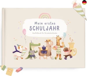 mintkind® Erinnerungsbuch Einschulung Beige ? Mein erstes Schuljahr für Kinder ? - Bild 1 von 9
