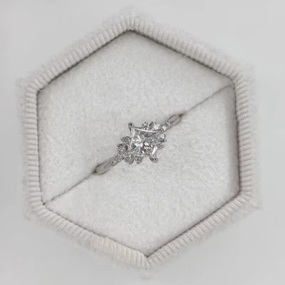 1.48ct F VS2 Princess Lab-Created Diamond 14K White Gold Pettit Engagement Ring - Image 1 of 4