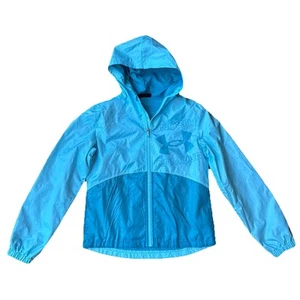 Boys Under Armour Storm Windbreaker Black Jacket YLG Full Zip Hooded - Picture 1 of 10