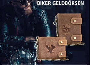 Echt Leder Biker-Geldbörse - Bild 1 von 12