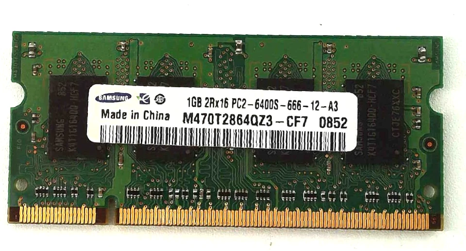 Samsung 🔧 1GB DDR2-800 PC2-6400S SO-DIMM Laptop RAM 🟥 ☆ - Image 1 of 2