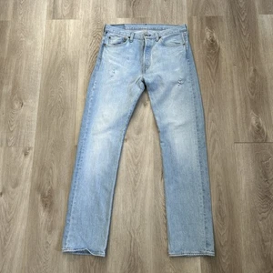 Levi’s 501 Jeans Herren 31x32 (32x33) Button Fly Light Wash Blau Denim Distressed - Bild 1 von 11