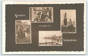 Postcard RPPC Groeten Uit Volendam Greetings from Volendam Holland posted 1951 - Picture 1 of 3