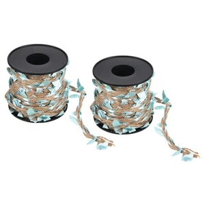 2 Roll 33ft 5mm Burlap Leaf Ribbon Vine Natural Jute Rope Twine, Sky Blue - Picture 1 of 7