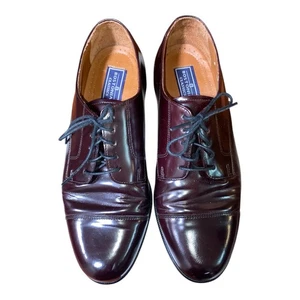 Bostonian Classics Vintage Größe 8 M Burgunderrot Leder Herren Elegant Kappe Zehe Schuhe - Bild 1 von 8
