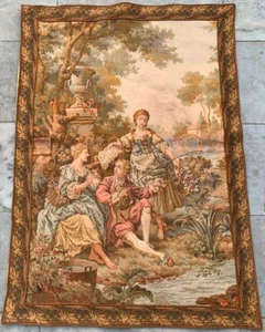Vintage French Romantic Décor Tapestry Goblins Medieval Wall Hanging 105x74 cm - Picture 1 of 10