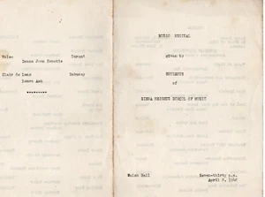Recital de música Siena Heights Escuela de música 8 de abril de 1948 uu - Imagen 1 de 2