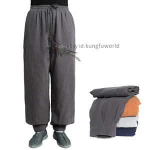 Winter Buddhist Monk Trousers Shaolin Kung fu Martial arts Training Pants - Picture 1 of 12