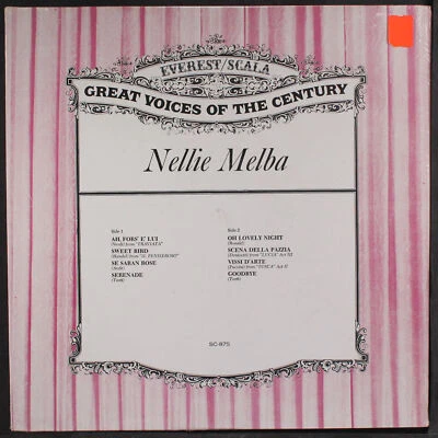 NELLIE MELBA: great voices of the century EVEREST/SCALA 12" LP 33 RPM Sealed - Image 1 of 2