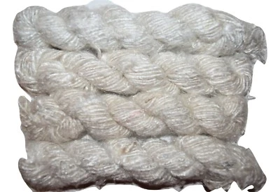 100 g de lujo de seda brillante peso estambre hilo suave blanco roto Foto 1 de 2