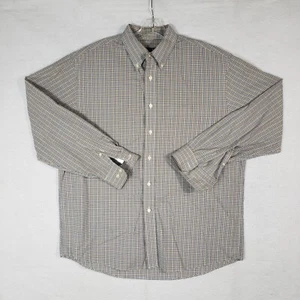 Camisa de vestir Jos A Bank para hombre L grande azul bolsillo a cuadros manga larga abotonada - Imagen 1 de 9