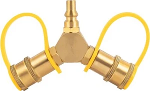 RV Camper Propane Quick Connect Y Splitter Adapter For Hose Connector BBQ Grill - Picture 1 of 7