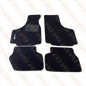 SET TAPPETINI INTERNI PER FIAT 500 EPOCA BORDO NERO SCRITTA "FIAT 500" BIANCA - Foto 1 di 5