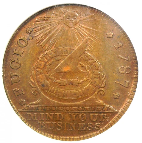 1787 Fugio Cent Copper 1C New Haven Restrike Coin - NGC MS61 (BU UNC) - Rare! Cover