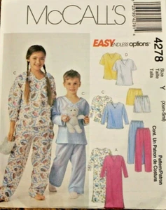 Camisón y pijama McCall's 4278 niñas niños patrón de costura XS-S (3-4-5-6) - Imagen 1 de 2