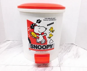Snoopy Mülleimer SCHARNIER LiD mit Fußpedal Kunststoffeinsatz mit Griff selten Rarität - Bild 1 von 9