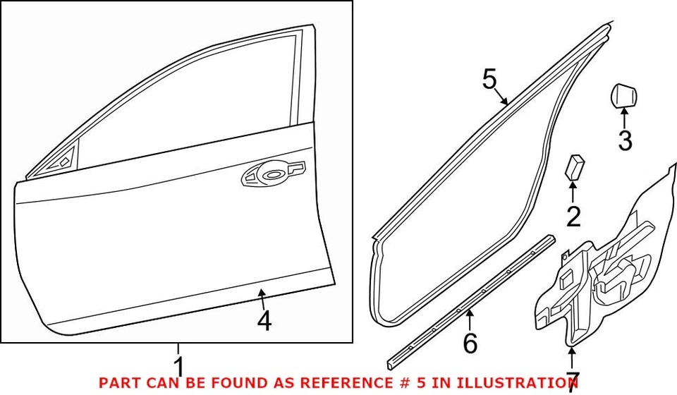 Genuine OEM Front Driver Left Door Seal for Nissan Altima Sedan 2013-2018 - Image 1 of 1