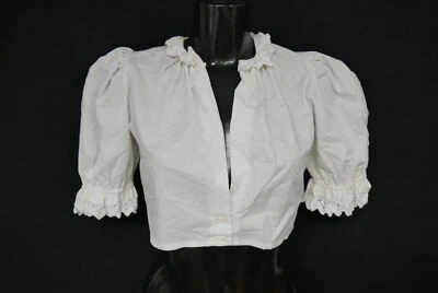 Gr.42 Dirndlbluse weiß Bluse für Dirndl Tostmann Baumwolle mit Spitze B10957 - Bild 1 von 4