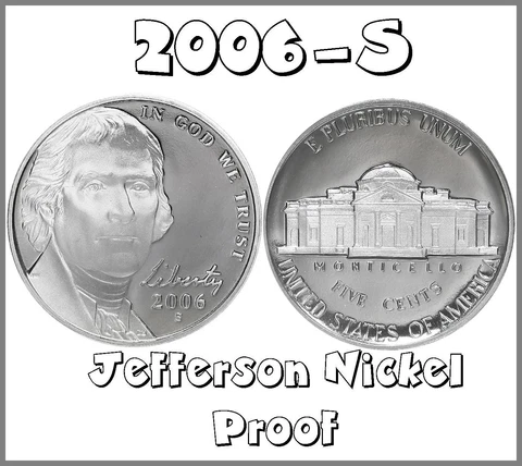 2006-S Jefferson Nickel Removed From Silver Proof Set Cover
