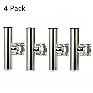 4 Pack Stainless Rail Mount Clamp on Fishing Rod Holder for Rails 1-1/4" to 2" - Picture 1 of 9