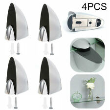 4Pcs Polished Chrome Glass Shelf Support Clamp Brackets Bathroom For Shelves