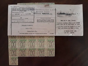 Fuel Oil Ration---Identification Folder plus 30 coupons - 8/8/45 to 11/8/45 - Imagen 1 de 2