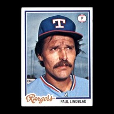 Paul Lindblad 1978 Topps Texas Rangers #314 Set Break NICE!