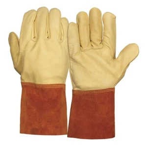 Guantes de soldadura de cuero de vaca Pyramex GL6001W (MEDIANO) premium de grano/dividido - Imagen 1 de 1