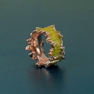Natural Pencil Shape Citrine Gemstone Statement Vintage Wedding Ring Jewelry