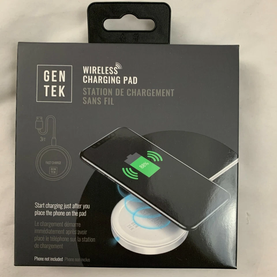 A BRAND NEW,  UN-OPENED GEN TEK WIRELESS CHARGING PAD FOR YOUR MOBILE PHONE FAST - Image 1 of 4