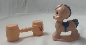 Lot of 2 Vintage 1950's Celluloid Baby Rattles - Rocking-horse @119 - Picture 1 of 11