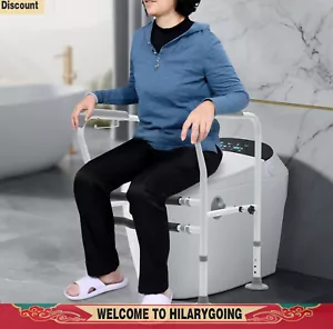 Toilet Bathroom Frame Grab Bars Safety Rail Seat Handicap Assist Elderly Armrest - Picture 1 of 15