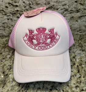 Juicy Couture Baseball Cap Trucker Hat Y2K Logo Scottie Dog Adjustable Pink Mesh - Picture 1 of 7