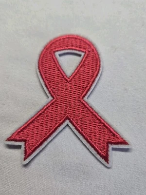 BREAST CANCER Awareness Embroidered Iron on 2" Patch Applique 1pc Pink Ribbon - Image 1 of 2
