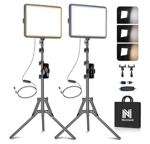 2-Pack LED Studio Light Kit,Dimmable with Tripod Stand 73" Stream Light - Picture 1 of 8
