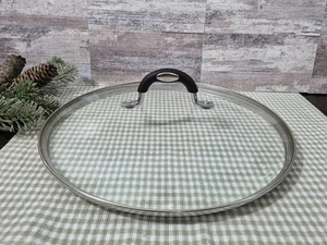 Coperchio padella in vetro 11,75" diametro interno, diametro esterno 12,25" con manico rivestito in gomma - Foto 1 di 6