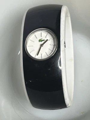 Ladies Pre-owned Genuine Lacoste Designer Wristwatch Bangle Watch Black White - Image 1 of 4