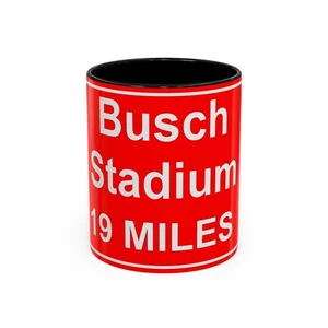 Busch Statium 19 miles Street Sign Coffee Mug Cup Classic Baseball Advertising   - Picture 1 of 65
