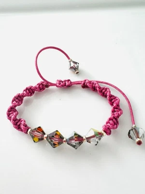 Pulsera Macramé con Cristales Austriacos “Marea” de 8 mm - Color Ajustable y Mágico Foto 1 de 3