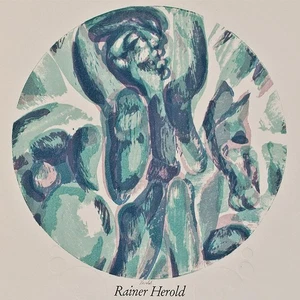 Rainer Herold Ausstellungsplakat Ostdeutsche Kunst Lithografie Prägedruck 1973 - Bild 1 von 1