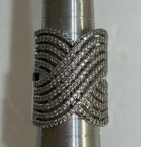 Anillo grande de plata 925 circonita cúbica talla 8,5 - Imagen 1 de 5