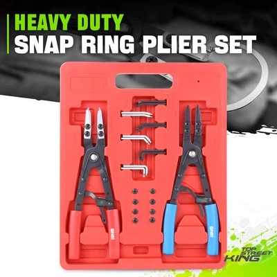 Juego de alicates circlip multiángulo rojo 17 piezas 10 pulgadas con estuche de almacenamiento reparación automática Foto 1 de 4