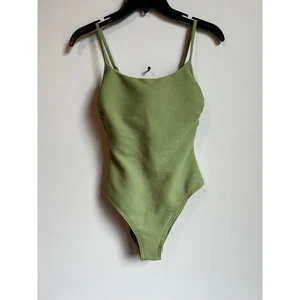 Billabong Tanlines One Piece Ribbed Swimsuit Green S/8 NWT - Picture 1 of 11